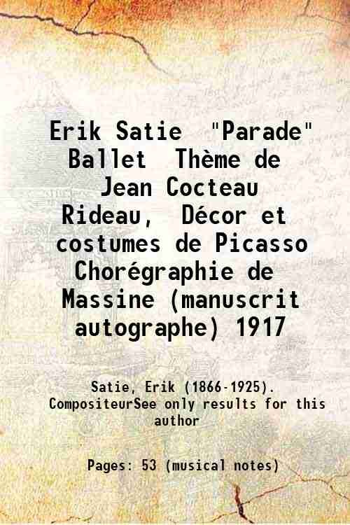 Erik Satie // "Parade" // Ballet // ThËme de Jean …
