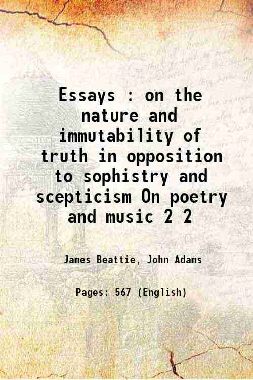 Essays : on the nature and immutability of truth, in … | Immagine principale