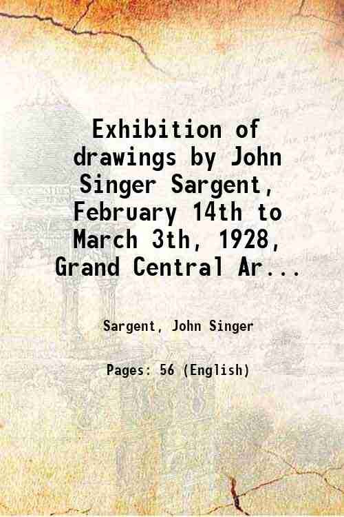 Exhibition of drawings by John Singer Sargent, February 14th to … | Immagine principale