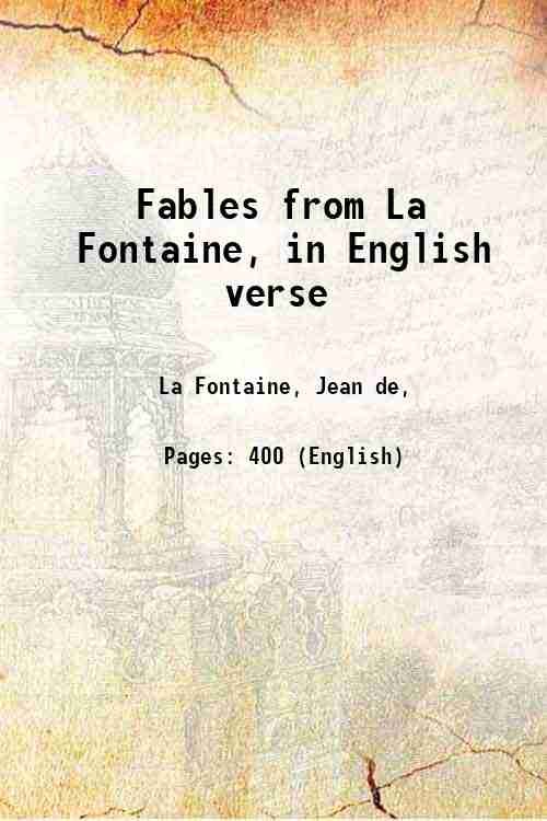 Fables from La Fontaine, in English verse 1820 | Immagine principale
