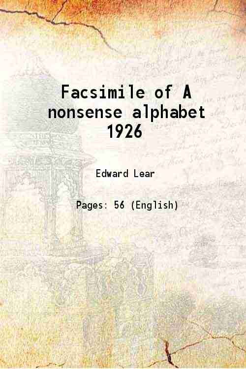 Facsimile of A nonsense alphabet 1926 1926 | Immagine principale