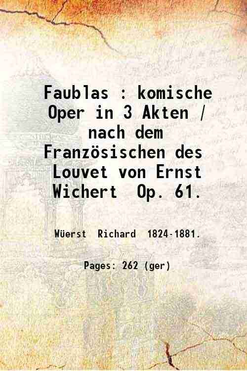 Faublas : komische Oper in 3 Akten / nach dem …