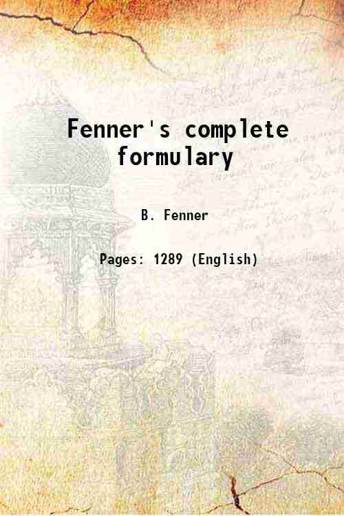 Fenner's complete formulary 1889