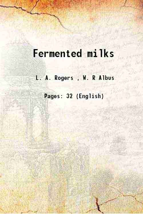 Fermented milks Volume no.319 1928 | Immagine principale