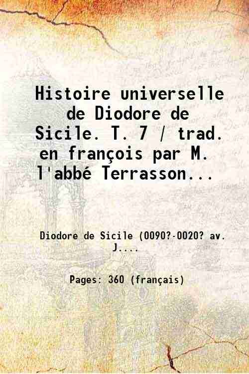 Histoire universelle de Diodore de Sicile. T. 7 / trad. … | Immagine principale