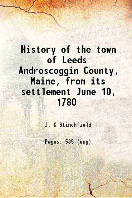 History of the town of Leeds Androscoggin County, Maine, from … | Immagine principale