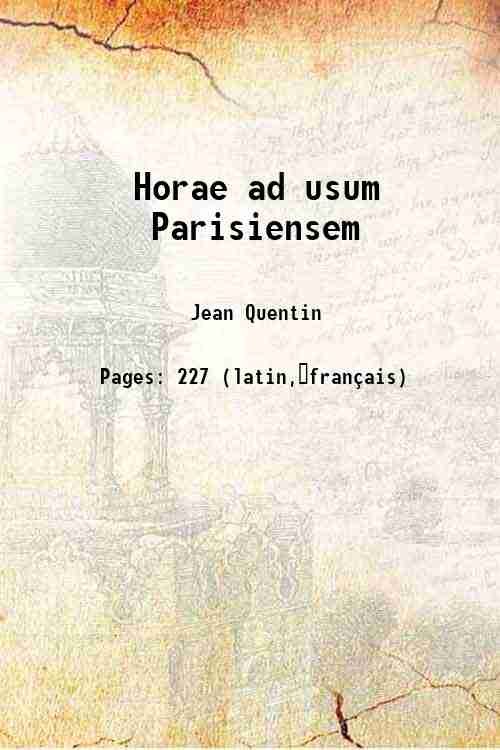 Horae ad usum Parisiensem 1500