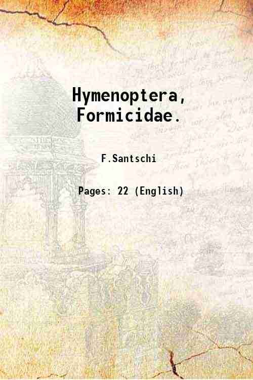 Hymenoptera, Formicidae. 1928 | Immagine principale