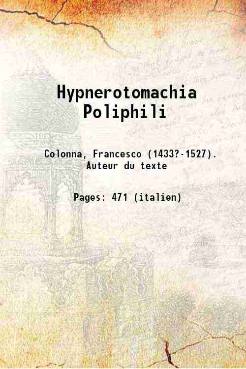 Hypnerotomachia Poliphili 1499