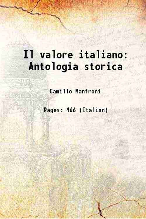 Il valore italiano Antologia storica 1916