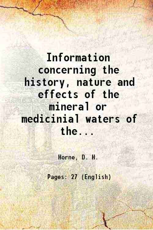 Information concerning the history, nature and effects of the mineral …