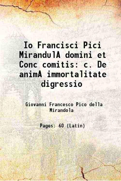 Io Francisci Pici MirandulA domini et Conc comitis c. De …