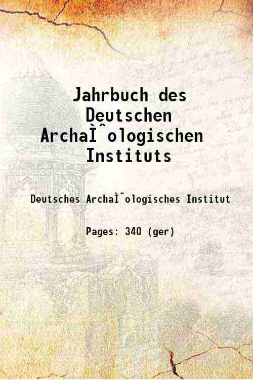 Jahrbuch des Deutschen ArchaÃàologischen Instituts 1927
