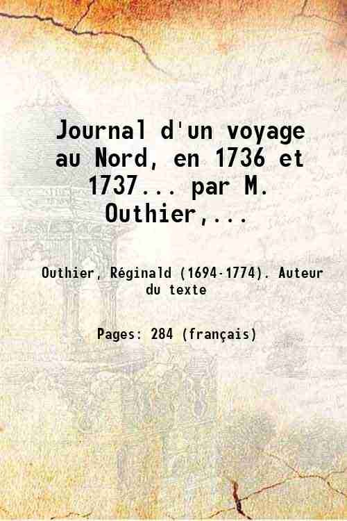 Journal d'un voyage au Nord, en 1736 et 1737. par … | Immagine principale