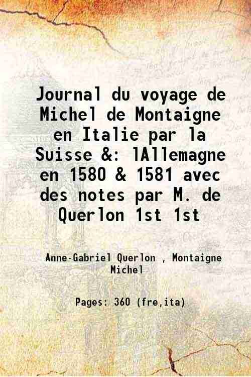 Journal du voyage de Michel de Montaigne en Italie par … | Immagine principale