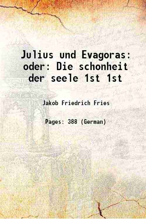 Julius und Evagoras oder: Die schonheit der seele Volume 1st … | Immagine principale