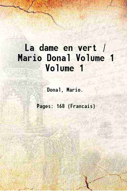 La dame en vert / Mario Donal Volume 1 1926 | Immagine principale