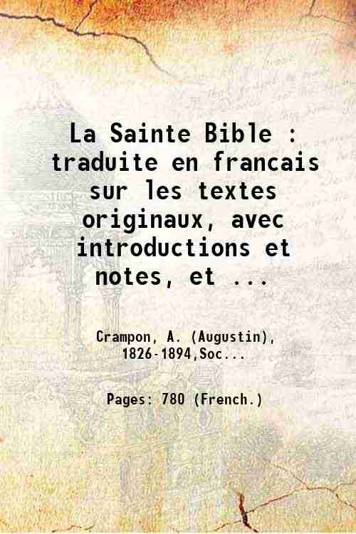 La Sainte Bible Volume 1 1894