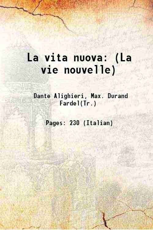 La vita nuova (La vie nouvelle) 1898