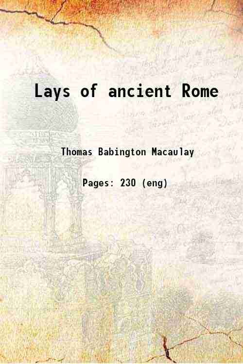 Lays of ancient Rome 1854