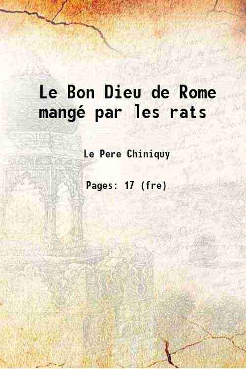 Le Bon Dieu de Rome mangÈ par les rats 1876