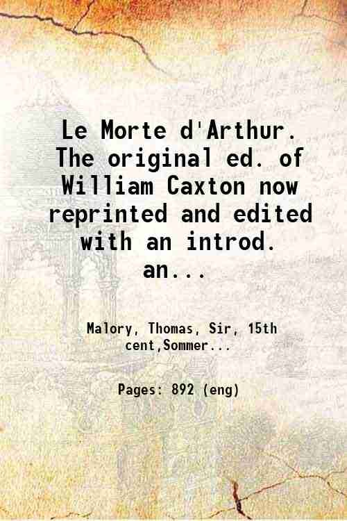 Le Morte darthur Volume 1 1889