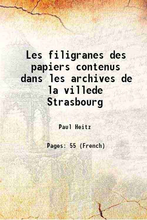 Les filigranes des papiers contenus dans les archives de la …