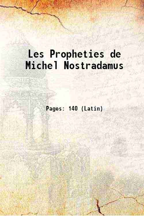 Les Propheties de Michel Nostradamus 1589