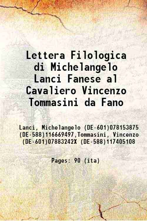 Lettera Filologica 1867