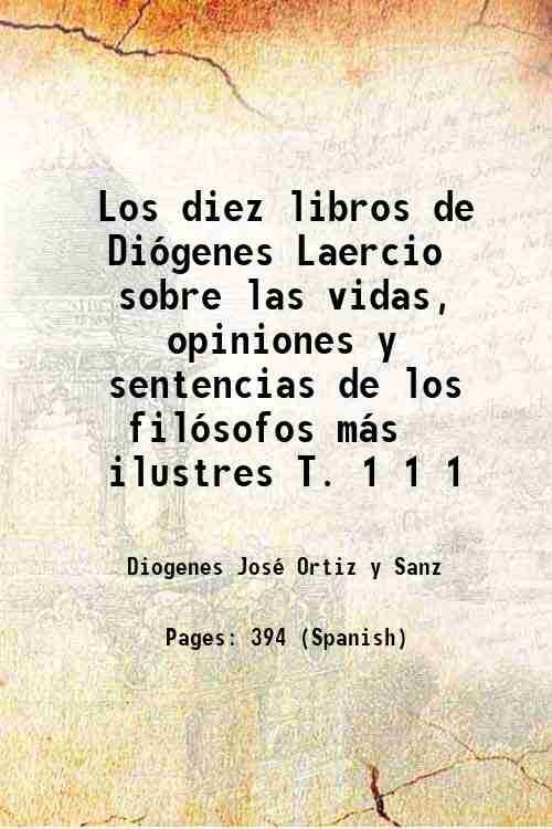 Los diez libros de DiÛgenes Laercio sobre las vidas, opiniones … | Immagine principale