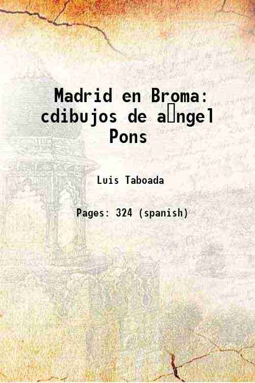 Madrid en Broma cdibujos de aÅngel Pons 1892