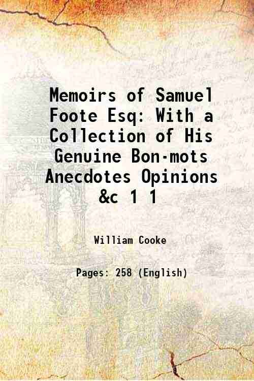 Memoirs of Samuel Foote Esq With a Collection of His … | Immagine principale