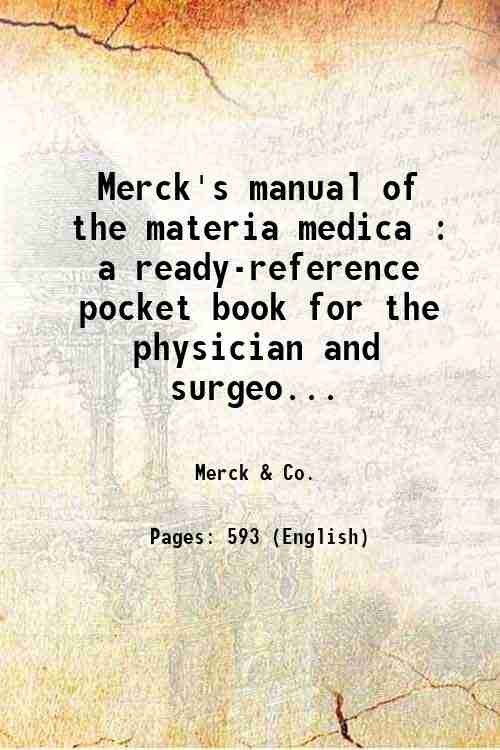 Merck's manual of the materia medica : a ready-reference pocket …