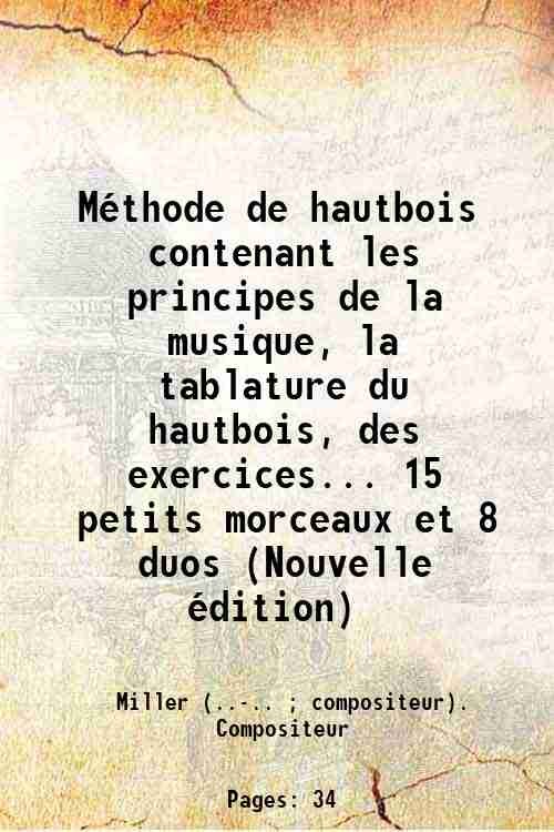MÈthode de hautbois contenant les principes de la musique, la …