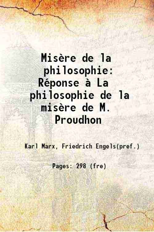 MisËre de la philosophie RÈponse ‡ La philosophie de la …