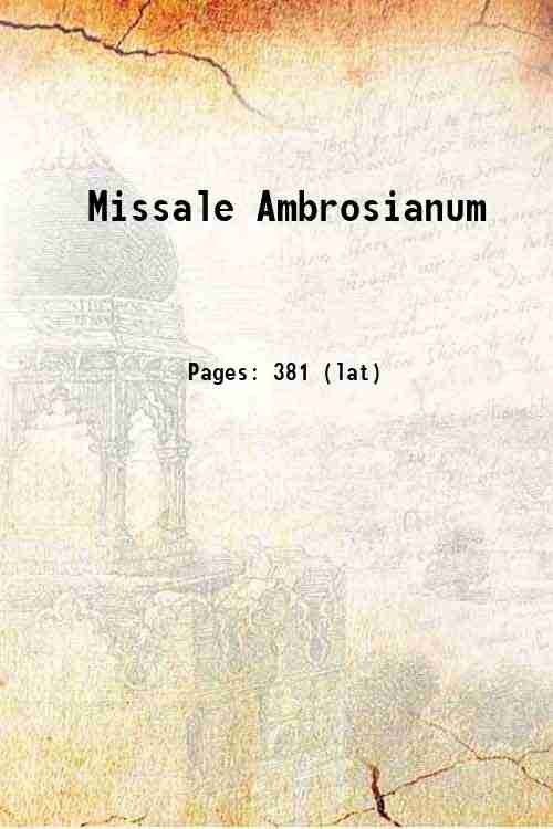 Missale Ambrosianum 1499