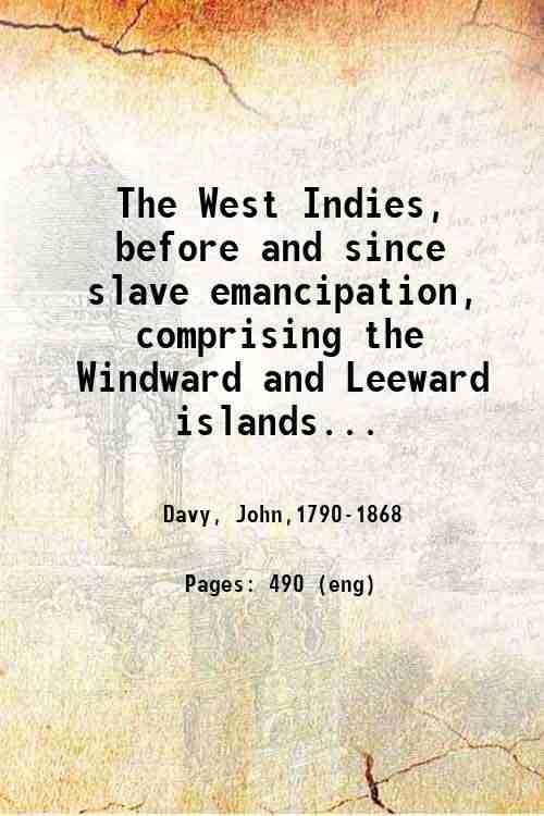 Note On The West Indies, before and since slave emancipation, …