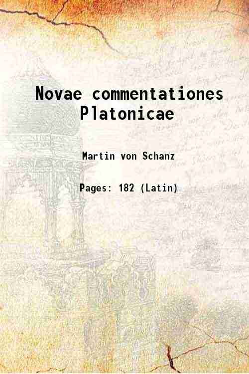 Novae commentationes Platonicae 1871
