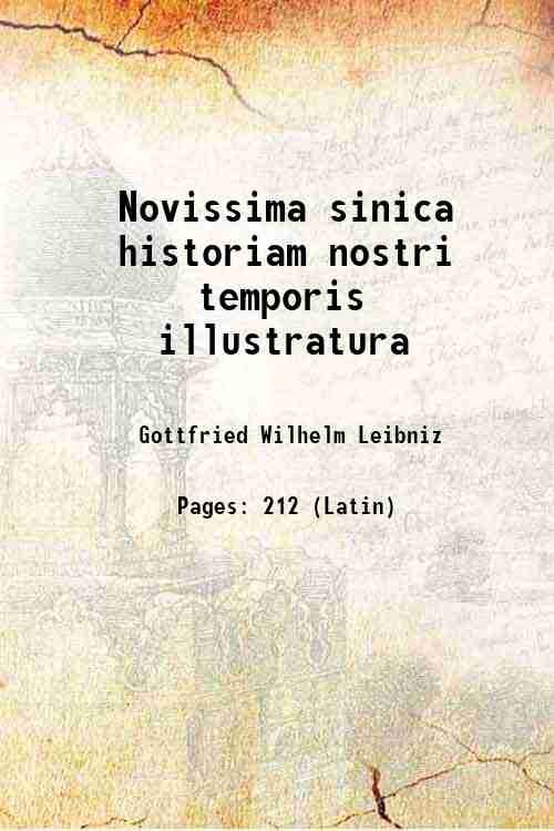 Novissima sinica historiam nostri temporis illustratura 1699
