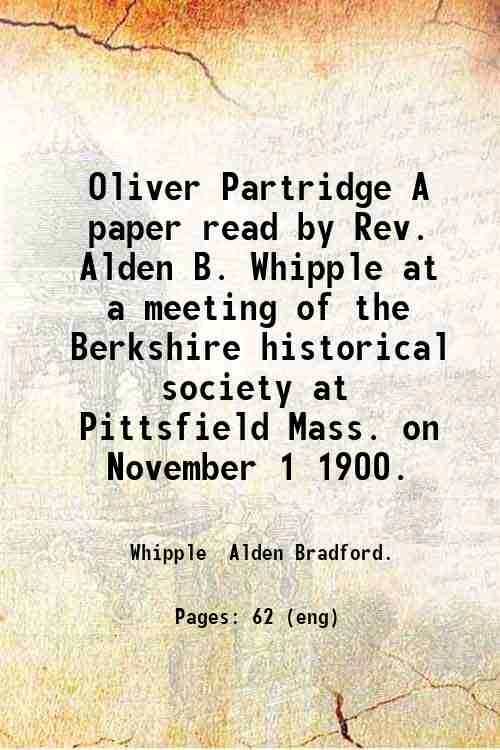 Oliver Partridge 1909