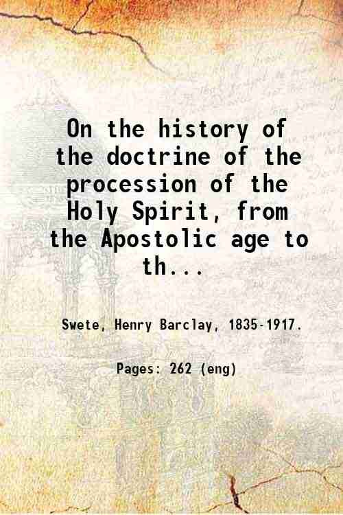 On the history of the doctrine of the procession of …