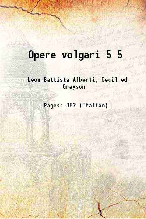 Opere volgari Volume 5 1960