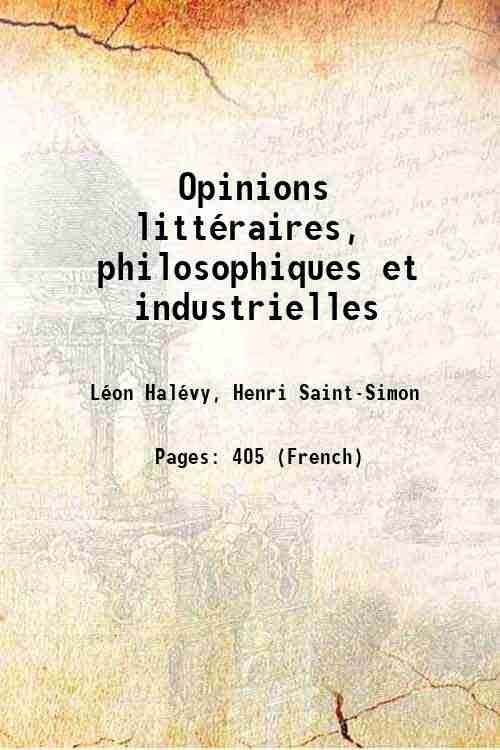Opinions littÈraires, philosophiques et industrielles 1825