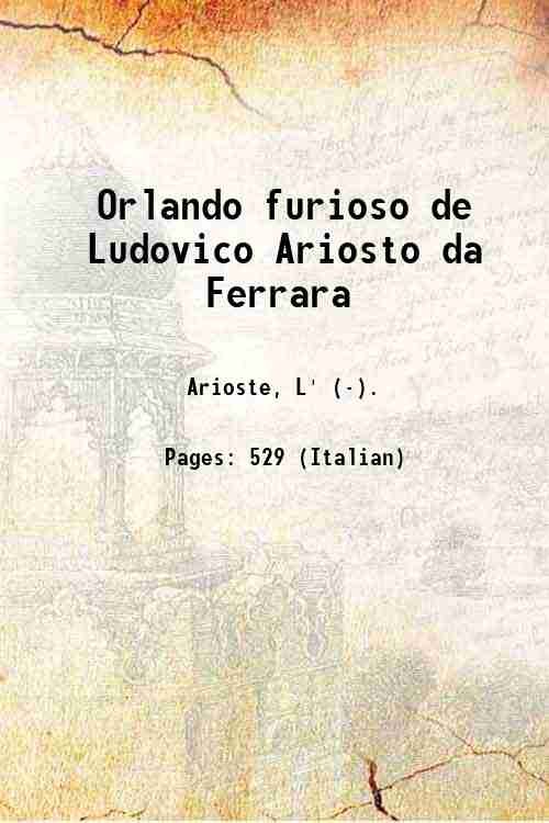 Orlando furioso de Ludovico Ariosto da Ferrara 1516