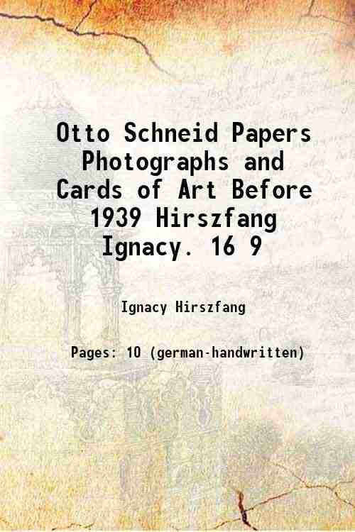 Otto Schneid Papers Photographs and Cards of Art Before 1939 … | Immagine principale