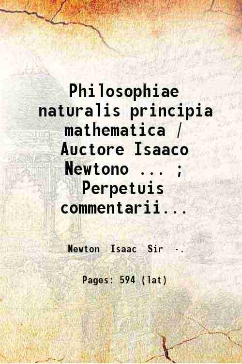 Philosophiae naturalis principia mathematica Volume 1 1739