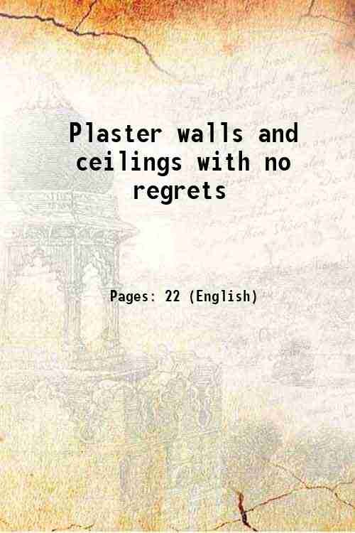 Plaster walls and ceilings with no regrets 1937 | Immagine principale