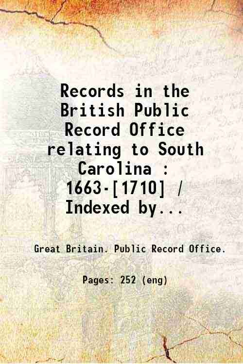 Records in the British Public Record Office relating to South …