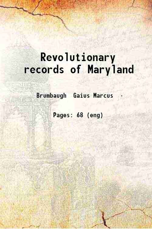 Revolutionary records of Maryland Volume Part-1 1924 | Immagine principale