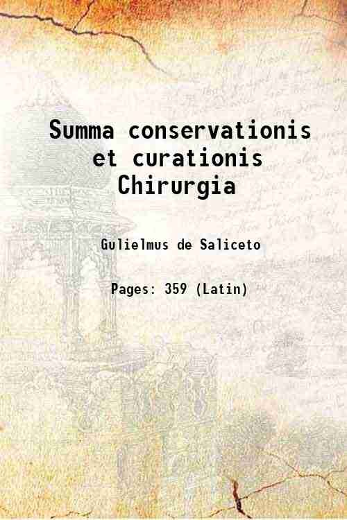 Summa conservationis et curationis Chirurgia 1490